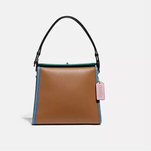 Colorblock Turnlock Coach Shoulder Bag